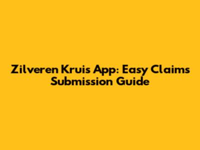 Zilveren Kruis App: Easy Claims Submission Guide